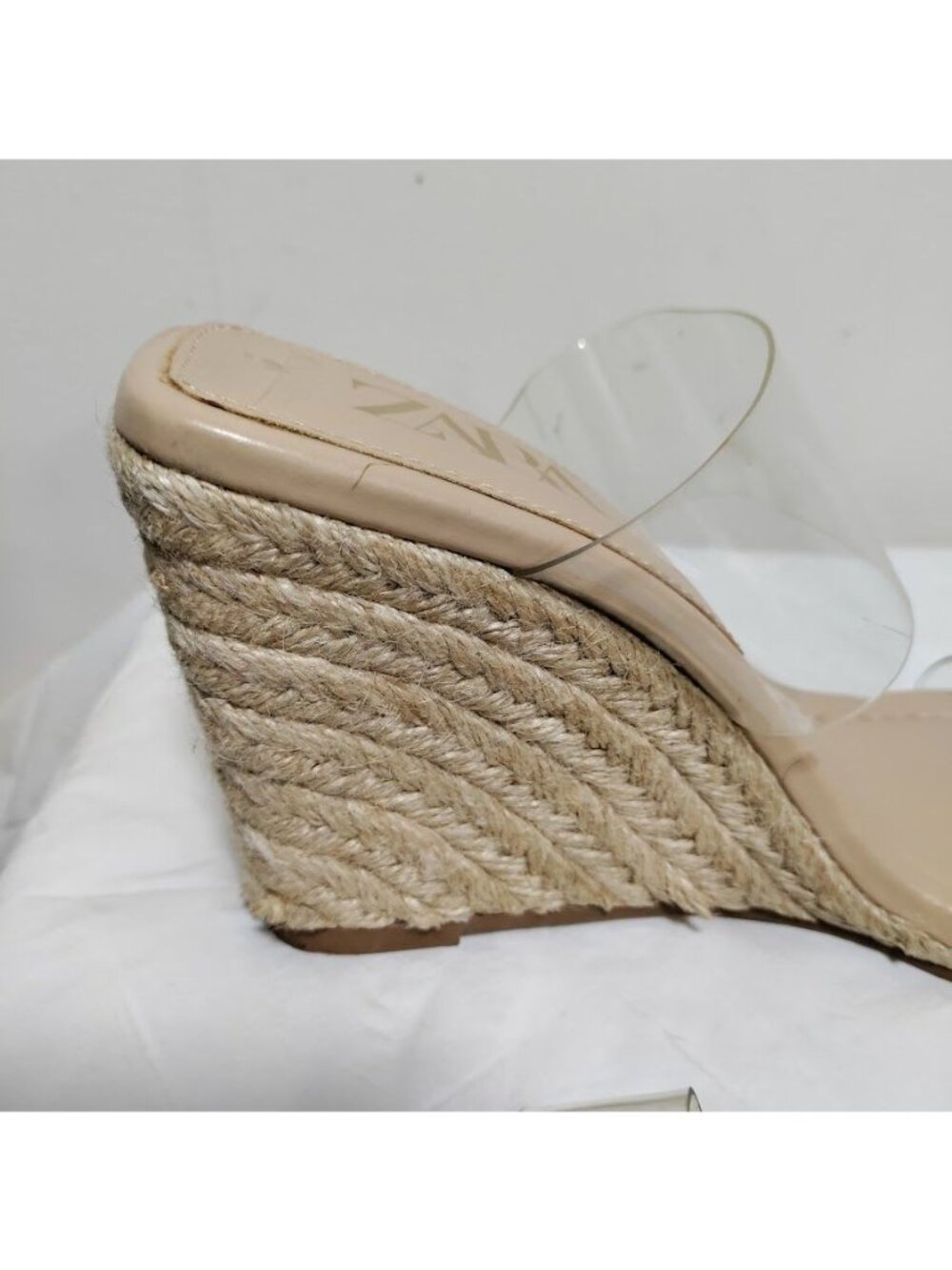 Zara Wedge Espadrille 9-10 Summer Citywear Clear And Nude Wedges Beige 10 - Picture 9 of 11